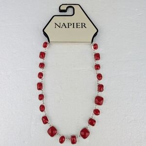 NWT Napier Red & Silver Necklace
